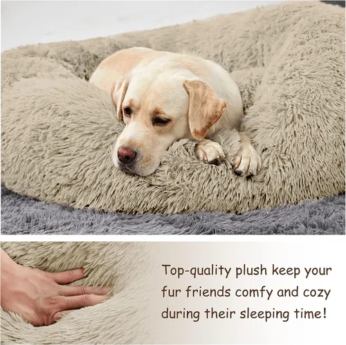 Vista 6 de ANWA - Cama redonda para perro mediano, lavable, cama tipo dona para perro grande, cómoda, acogedora y relajante