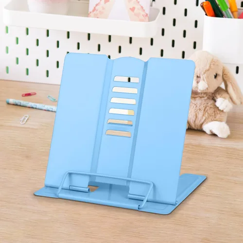 Vista 18 de Honagu Soporte de metal para libros de escritorio, soporte ajustable para libros, manos libres para leer, soporte para documentos, soporte