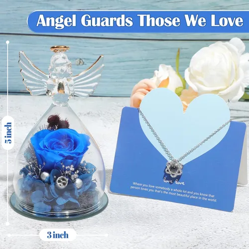 Vista 3 de Regalos de rosas para el día de la madre, figuras de rosa en ángel, regalos para mujeres, mamá, abuela, amiga, hermana, novia, esposa, en el día
