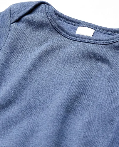 Vista 2 de Hanes - Sudadera para bebé, sin botones, de punto Flexy para bebé, paquete de 2, Azul oscuro sólido y a rayas.