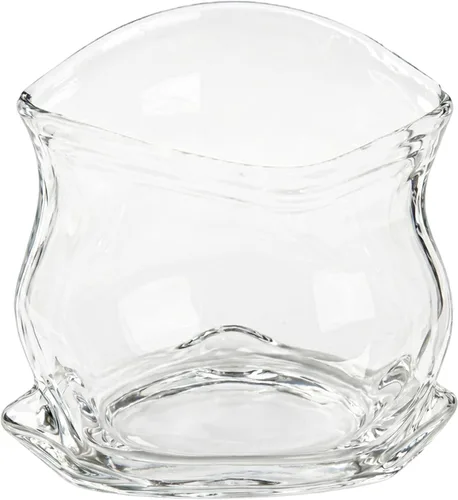 Vista 2 de Restaurantware Tazón de Vidrio Transparente de 8 oz Borde Ondulado Tazón de Bolsa Sin Cremallera Plato de Servir Creativo Apto para Lavavajillas