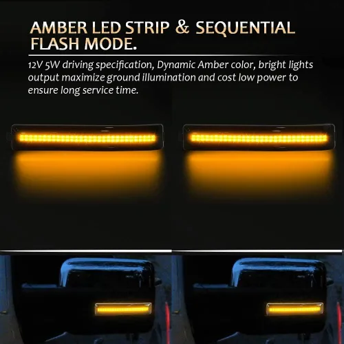 Vista 3 de D-Lumina Reflector de espejo lateral LED secuencial, luces direccionales, lente ahumada, compatible con Fo-rd F150 2009-2014, luz intermitente