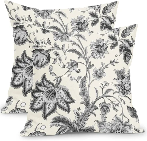 Vista 36 de Fundas de cojín decorativas primavera-verano 40x40 cm, juego de 2 fundas de cojín verdes con flores botánicas, fundas de cojín decorativas para Aqua