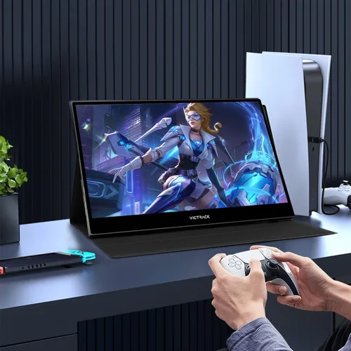 Vista 6 de Victrack - Monitor portátil para juegos 4K con pantalla táctil Pro, 13.3 pulgadas Ultra UHD (3840 x 2160), para PC de juegos de mano, estilo como