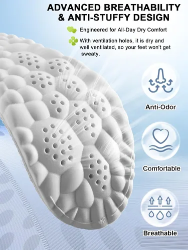 Vista 34 de Plantillas 4D Cloud para mujeres y niños, plantillas de soporte de arco, plantillas de espuma viscoelástica, plantillas de zapatos deportivos