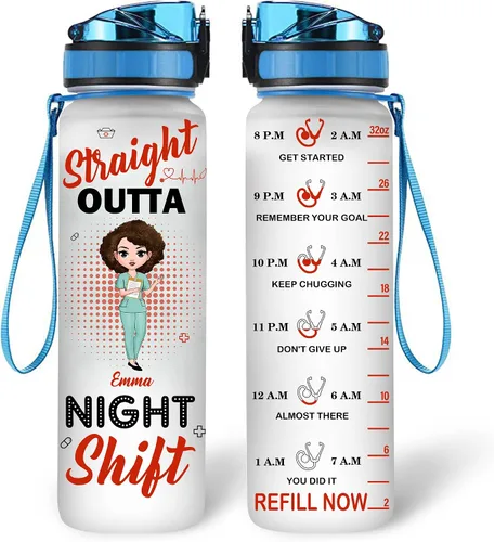 Vista 13 de Estetoscopio personalizado para enfermera, botella de agua motivacional de 32 onzas, nombre personalizado, enfermera, regalos para graduación