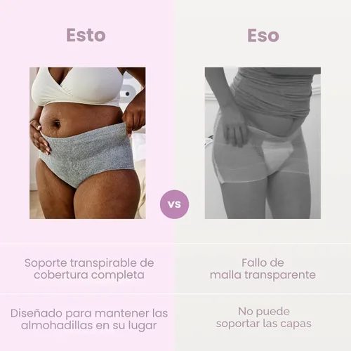 Vista 6 de Frida Mom Ropa interior posparto para recuperación de cesárea, cintura alta desechable con soporte elástico