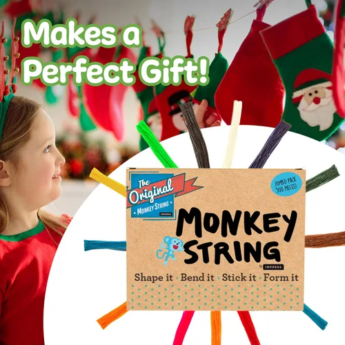 Vista 2 de Paquete de 500 piezas de Monkey String (paquete gigante), juguete de hilo de cera