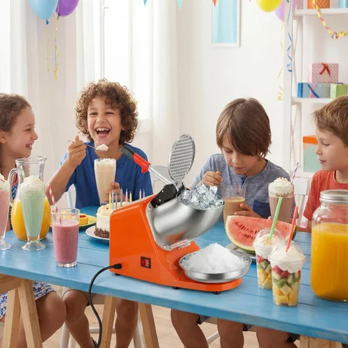 Vista 6 de ZENY Picador de hielo eléctrico 300W 1400r/min con cuchillas de acero inoxidable, máquina picadora de hielo para uso en cocina, accesorio para hacer