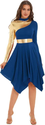 Vista 3 de Vestido de baile litúrgico sin mangas con dobladillo irregular para mujer