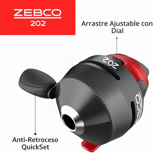 Vista 4 de Zebco Zebco 202 Spincast Reel and Fishing Rod Combo, Pre-Spooled with 10-Pound Cajun Line, Includes Tackle Kit