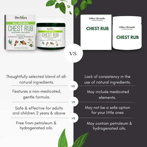 Vista 5 de HERBION Naturals Ungüento para el pecho - Pomada calmante con vapores relajantes para adultos y niños de 2 años en adelante - Alivia la tos