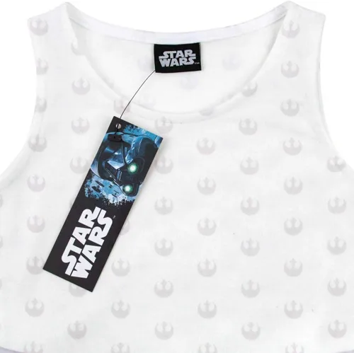 Vista 5 de STAR WARS Vestido de princesa Leia blanco bordado elegante para niñas de 11 a 12 años, Blanco