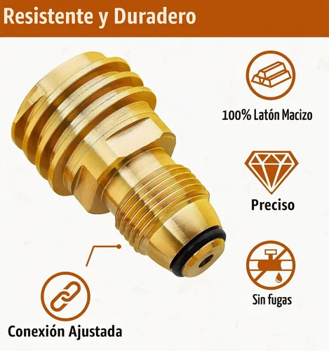 Vista 3 de CALPOSE Adaptador de propano POL a QCC1, antiguo a nuevo, adaptador de tanque de propano que convierte la válvula de servicio de tanque POL LP