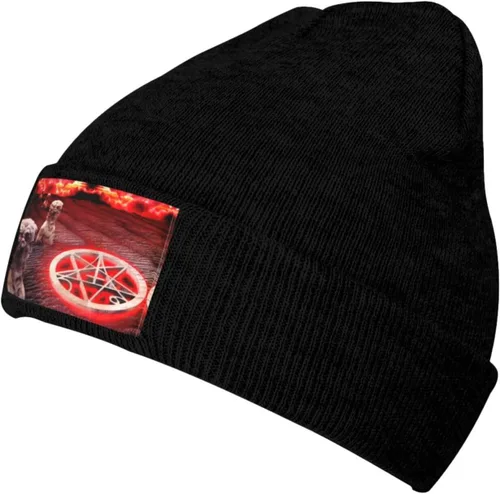 Vista 8 de KyjsiUhyU Gorro unisex para hombre y mujer, gorro de punto de calavera con puños, gorro de invierno para dormir, para deportes y escalada