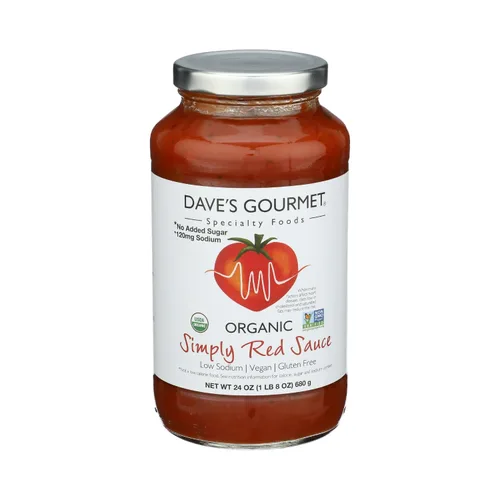 Vista 3 de Dave's Gourmet Salsa roja orgánica Simply - Salsa de tomate sin OMG, vegana, sin gluten