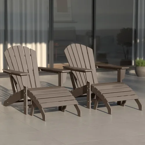Vista 24 de WestinTrends Dylan - Silla Adirondack para exteriores con otomana, juego de 2 piezas, color negro