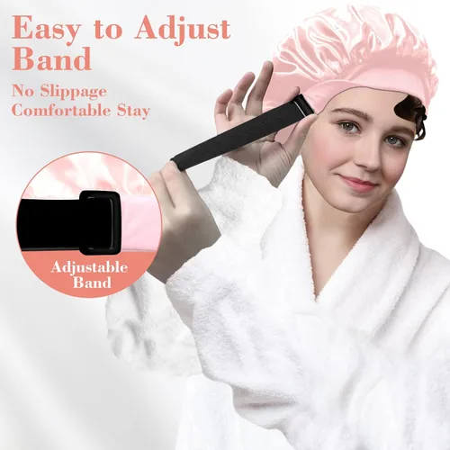 Vista 5 de Gorro de satén de seda para dormir, gorro de seda para dormir, gorro de seda para mujer, gorro de pelo rizado natural trenzado para hombres, banda