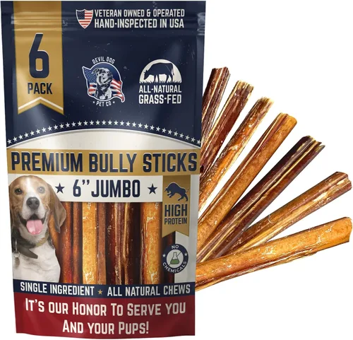 Vista 17 de Devil Dog Pet Co. Palitos Bully Trenzados para Perros – Paquete de 3 Golosinas Masticables de 6 Pulgadas, 100% Naturales, de un Solo Ingrediente