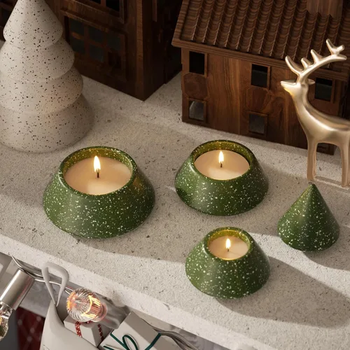 Vista 7 de BOOWAN NICOLE Vasos de vela apilables para árbol de Navidad con tapa, moldes de silicona, moldes modulares de silicona para árbol de Navidad