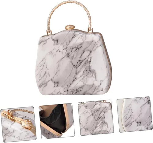 Vista 7 de VALICLUD 1 bolso de noche de lujo marmoleado elegante y embrague para mujeres para fiestas, bodas, bailes de graduación y eventos formales