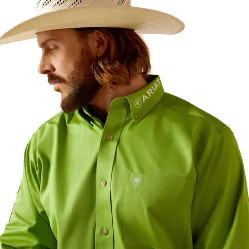 Vista 68 de Ariat Camisa de sarga con logotipo del equipo para hombre