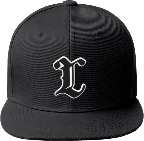 Vista 1151 de Daxton Gorra clásica con visera de billete plano con letras del alfabeto inglés antiguo de la A a la Z