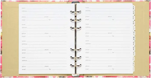 Vista 2 de C.R. Gibson Libreta de direcciones rellenable con aguada floral de 6 anillas, 440 entradas, 16,5 cm de ancho x 18,4 cm de largo