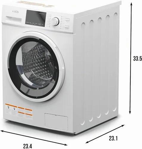 Vista 8 de KoolMore Combo de lavadora y secadora de carga frontal 2 en 1, 2.7 pies cúbicos, para apartamento, dormitorio, RV, 16 ciclos de lavado y 4 ciclos