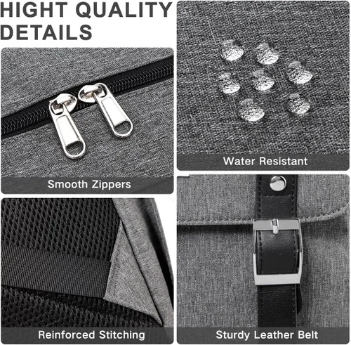 Vista 3 de RAVUO Mochila para hombres y mujeres, resistente al agua de 15.6 pulgadas, mochila para computadora portátil, mochila universitaria, mochila casual