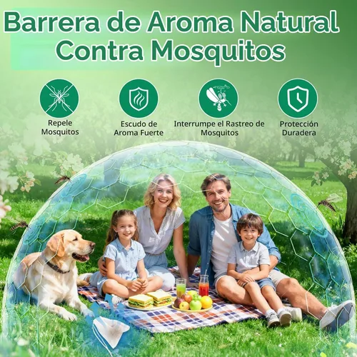 Vista 5 de Repelente de mosquitos, 10 paquetes con bolsas de bolsitas con cordón, fórmula a base de plantas de aceite de citronela y menta para camping, pesca
