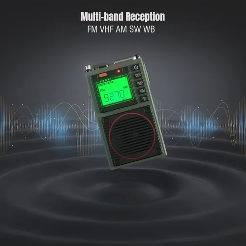 Vista 3 de Raddy Radio de onda corta con control de aplicación RF75A, radio portátil de onda corta AM/FM/VHF/SW/WB, radio de bolsillo recargable con antena