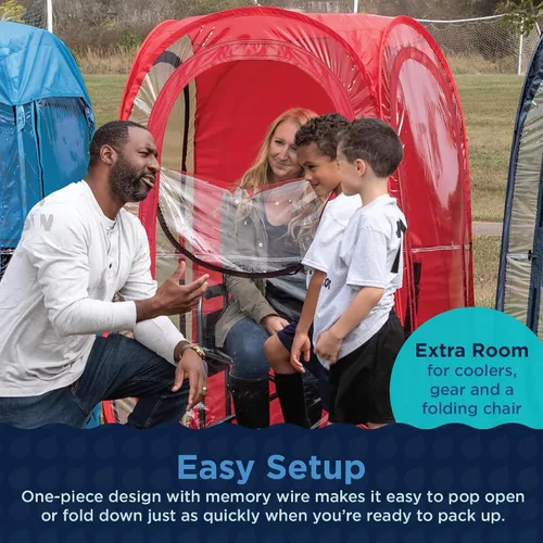 Vista 7 de WeatherPod® Pop-Up Sports Tent 1-2 Person – Instant Setup MyPod™ Original Shark Tank All-Weather Shelter for Outdoor Sports, Rain, Wind & Cold