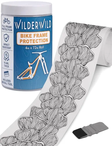 Vista 10 de Cinta de Protección para Marco de Bicicleta - Envoltura de Vinilo Transparente de Alto Impacto Incluye Herramienta (4"x72") Protector de Marco