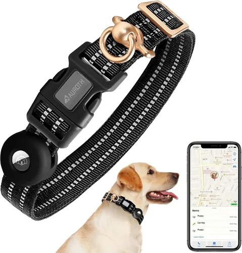 Vista 6 de Collar de perro Auroth para perros medianos y grandes, collar de perro reflectante, collares de perro de nylon suave ajustables con resistente