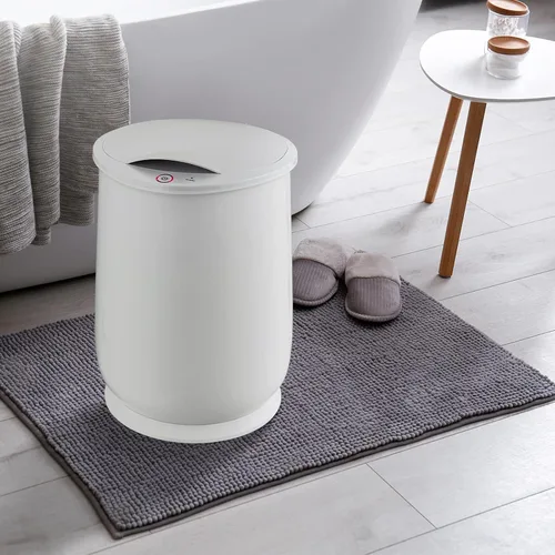 Vista 2 de Giantex Cubo calentador de toallas para baño, calentador portátil de toallas calientes de spa, tapa abatible, soporte para fragancia, apagado