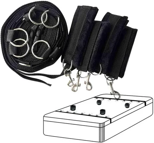 Vista 7 de Correas de sujeción de cama para cama de tamaño King, juego de adultos, tamaño Queen, amarras sexuales para adultos, parejas de restricciones