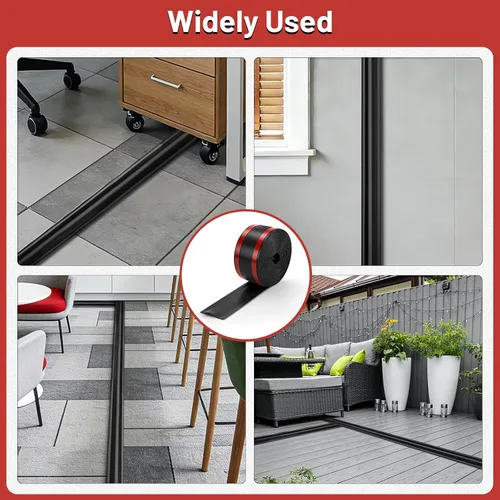Vista 7 de Tendak Cubierta de cable de suelo de 16.4 pies, cubierta de cable suave de PVC para ocultar cables de extensión y evitar tropiezos, protector