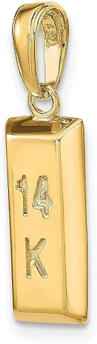 Vista 5 de Collar con dije de barra de oro 3D de 14 quilates joyería fina para mujer regalos para ella