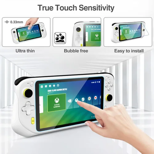 Vista 3 de Paquete de 3 protectores de pantalla mejorados para Logitech G Cloud Gaming, protector de película de vidrio templado transparente HD, protector