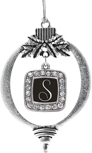 Vista 96 de Inspired Silver - Adorno con dije de reina de rodillo - Adornos navideños cuadrados de plata con joyas de circonita cúbica