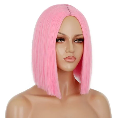 Vista 3 de Entranced Styles - Peluca colorida de cabello sintético liso, de raya en medio y longitud al hombro, para mujer, moderna