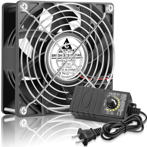 Vista 9 de GDSTIME Ventilador de computadora de 3.150 in con enchufe de CA, ventilador 110 V, 120 V, 220 V, 240 V, pequeña caja sin escobillas de 12 V