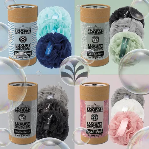 Vista 8 de Temple Spring Esponja de malla suave para ducha, paquete de 3 (2.12 onzas cada uno), exfoliante corporal suave para espuma rica y piel suave