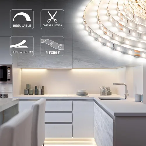 Vista 3 de Armacost Lighting RibbonFlex Pro 135230 - Tiras de luces LED blancas de 24 V, 60 LED/m, 2700K, 16.4 pies 2700K blanco cálido