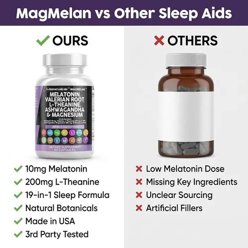 Vista 7 de Clean Nutraceuticals Melatonina 10mg Raíz de Valeriana L-Teanina 200mg Ashwagandha - Respaldo del Sueño para Mujeres y Hombres con Complejo