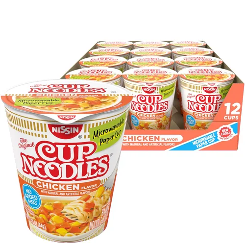 Vista 21 de Nissin Taza de fideos ramen con proteína, sabor a pollo picante con caldo de huesos, 16g de proteína, taza de 2.54 onzas (paquete de 6)