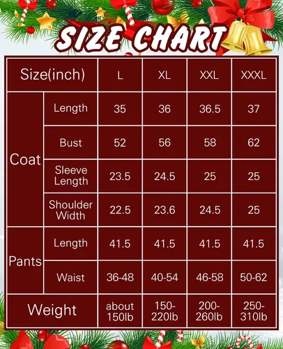 Vista 6 de BIBOSS Disfraz de Papá Noel para hombres, traje completo de Santa Claus para adultos, disfraz de Papá Noel para hombres, traje de Santa 8 piezas