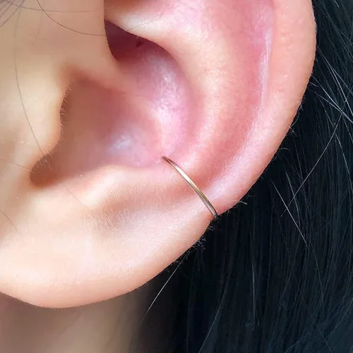 Vista 132 de Small Gold or Sterling Silver Huggie Hoop Earrings for Women Cartilage Nose Helix Tragus