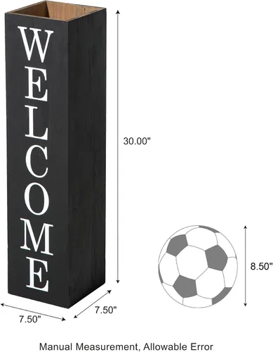 Vista 3 de Glitzhome Letrero de madera de bienvenida de 30 pulgadas de alto, rústico de doble cara en forma de caja "Welcome Home, Home" para decoración